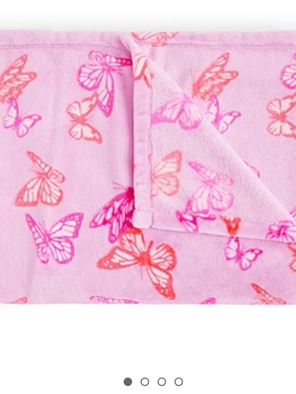 New Girls' Pink Butterfly Plush Throw 50x60 #1418-1377